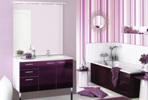 mor banyo dekorasyon modelleri