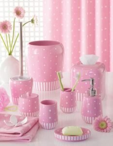 pembe banyo aksesuarları