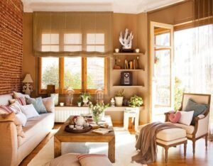 en tarz küçük salon dekorasyonları